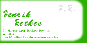 henrik retkes business card